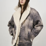 Giubbotto donna in ecomontone grigio vintage LOUISA 66325-9073GREY STAND STUDIO 