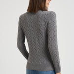 Maglia donna girocollo a traccia grigio antracite 211971865 501 RALPH LAUREN 