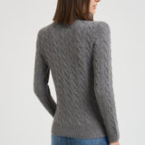 Maglia donna girocollo a traccia grigio antracite 211971865 501 RALPH LAUREN 