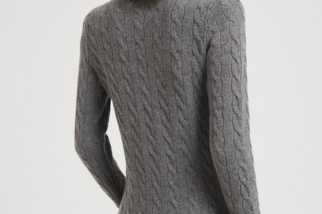 Maglia donna girocollo a traccia grigio antracite 211971865 501 RALPH LAUREN 