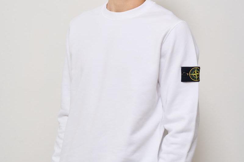 Felpa uomo girocollo bianca 6100044 S0051V0001 STONE ISLAND 