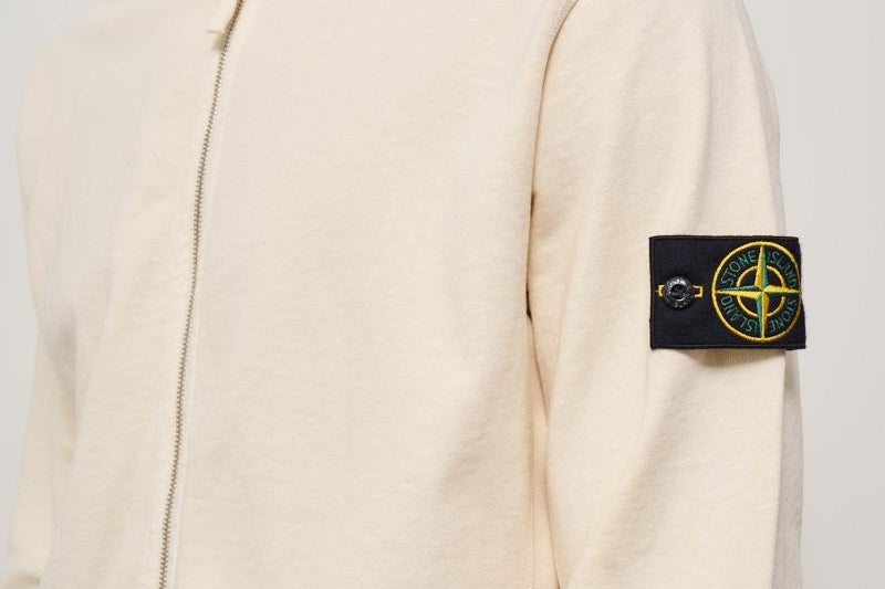 Felpa uomo con zip avorio 6100021 S0060V0193 STONE ISLAND 