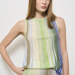 Top donna girocollo a righe DS25SK0U BK042DSM9N9 MISSONI 