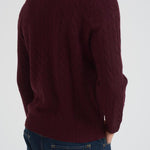 Maglia uomo a treccia bordeaux 710876762 011 RALPH LAUREN 