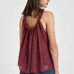 Top donna con torchon intrecciato bordeaux S6SI02 D57 SEMICOUTURE 