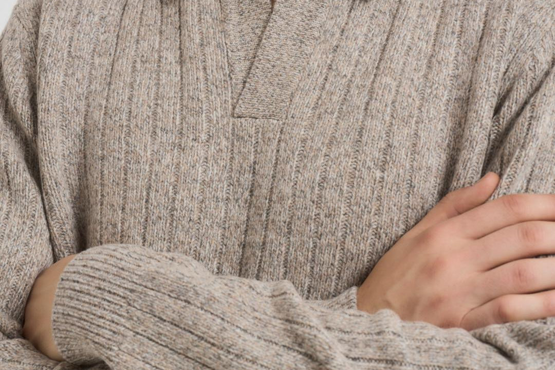 Polo uomo in maglia a righe tortora 420 EN000C940 AT.P.CO 