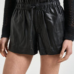 Shorts donna Naline in ecopelle nera SH0271FA D1B03E01BK MARANT ETOILE 