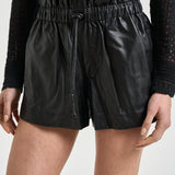 Shorts donna Naline in ecopelle nera SH0271FA D1B03E01BK MARANT ETOILE 