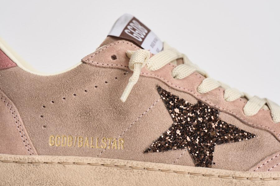Sneakers donna Ball Star in suede rosa cipria GWF00117 F00869425819 GOLDEN GOOSE 