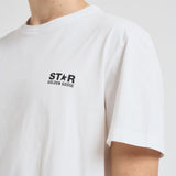 T-shirt uomo bianca con logo frontale nero GMP01220 P00087910283 GOLDEN GOOSE 