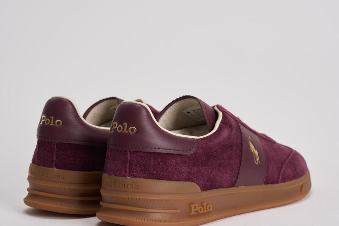 Sneakers uomo in suede e pelle bordeaux 809973707 003 RALPH LAUREN 