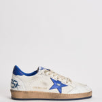 Sneakers uomo Ball Star bianco e blu elettrico GMF00117 F00219810327 GOLDEN GOOSE 