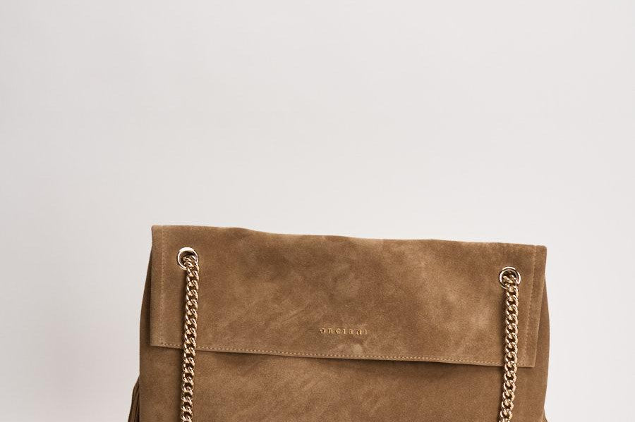 Borsa donna Venus Midi in suede tortora B02212 BISCOTTO ORCIANI 