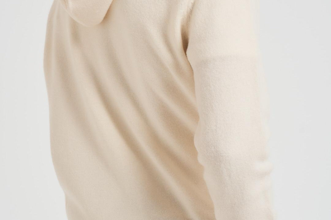 Felpa in maglia con cappuccio bianca LAMBSWL 10 MC2 SAINT BARTH 