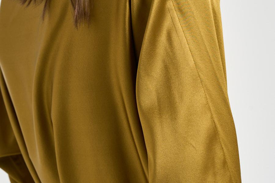 Camicia donna Xenia drappeggio in vita oro 726SS7827S GOLDEN DANAME 