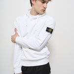 Felpa uomo bianca con cappuccio 6100045 S0051V0001 STONE ISLAND 