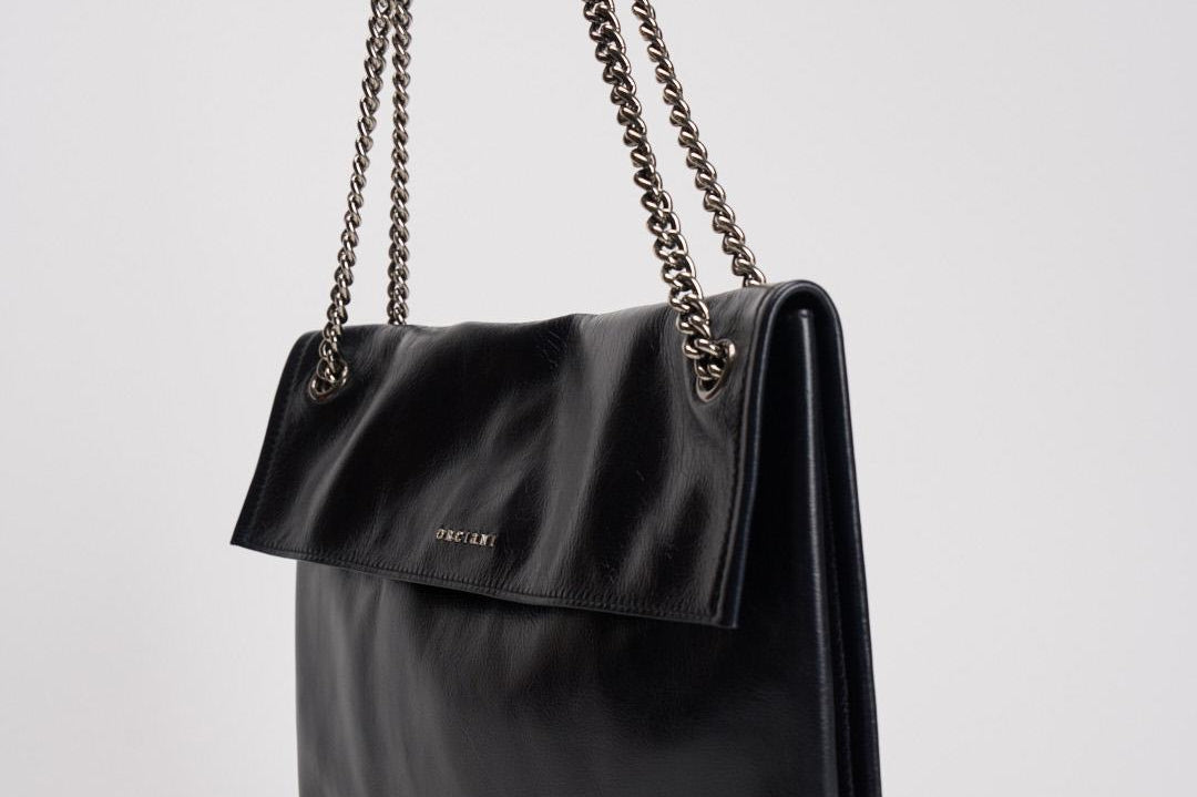 Borsa donna Venus Gotham Large a spalla in pelle lucida nera B02212GOT NERO ORCIANI 