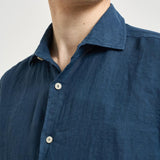 Camicia uomo Pamplona in lino blu LINEN 61 MC2 SAINT BARTH 