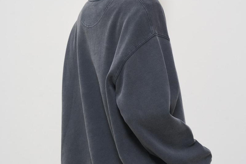 Felpa donna antracite con logo bianco 5205 WASHEDBLACK ANINE BING 