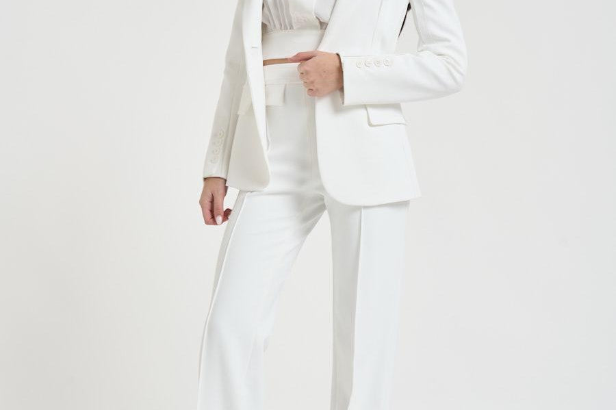 Giacca donna monopetto bianca GI216 360 ELISABETTA FRANCHI 