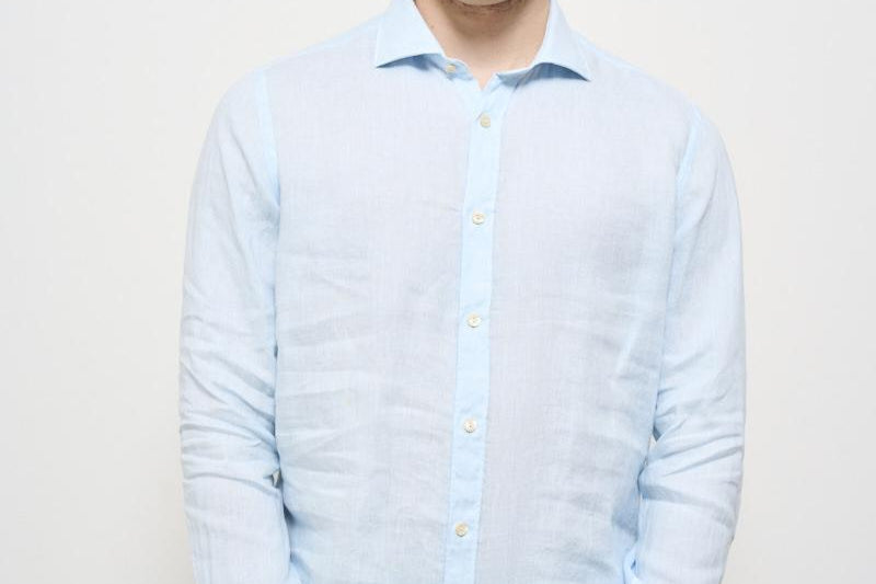 Camicia uomo celeste X66TNW UB1 ACCADEMIE TESSILI 