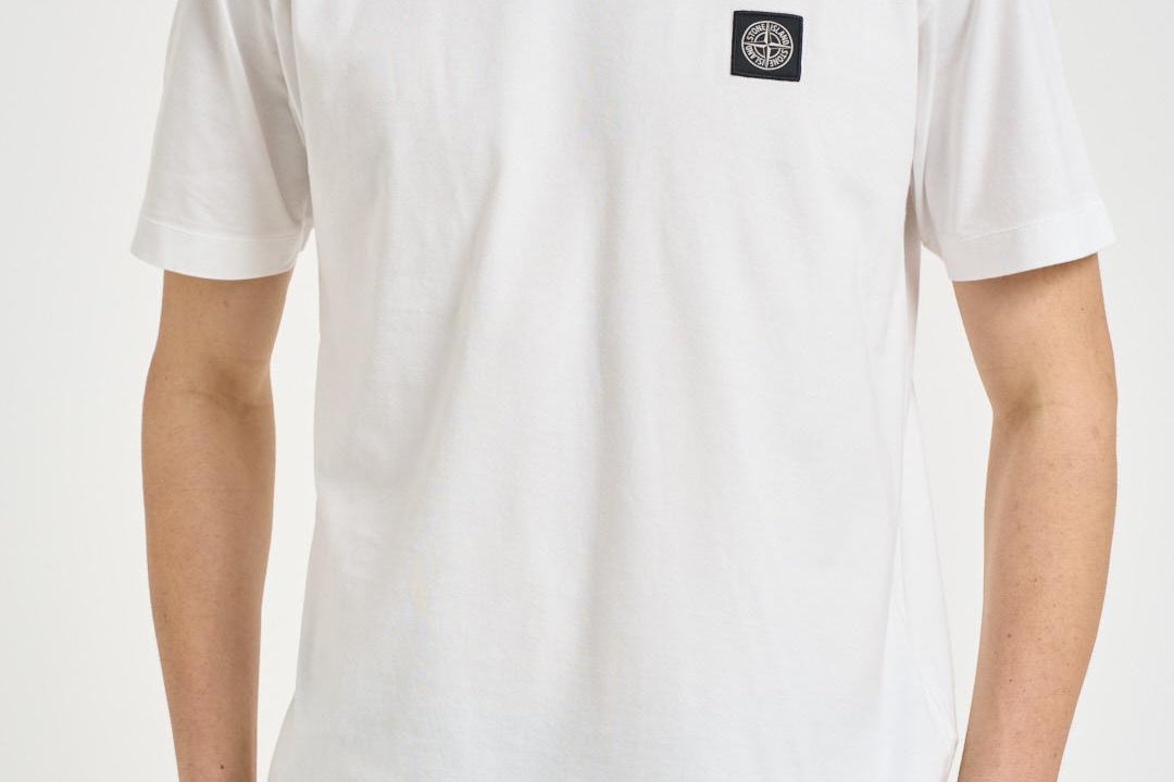 T-shirt uomo girocollo bianca con logo 2100027 S0013V0001 STONE ISLAND 