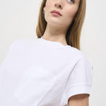 T-shirt donna girocollo bianca F5SW62 A01 LIVIANA CONTI 