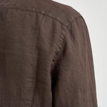Camicia uomo "Pamplona" in lino marrone LINEN 18H MC2 SAINT BARTH 