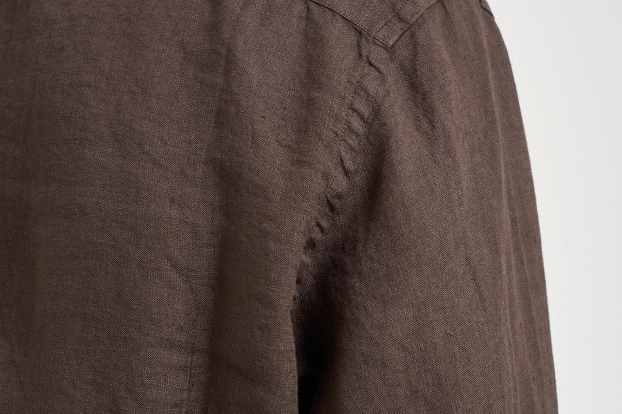 Camicia uomo "Pamplona" in lino marrone LINEN 18H MC2 SAINT BARTH 