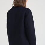Cappotto donna corto doppiopetto blu notte MERYL NAVY BLUE ACCADEMIE TESSILI 