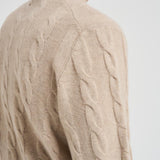 Maglia uomo girocollo a treccia beige 25FCCM010439 112 ACCADEMIE TESSILI 