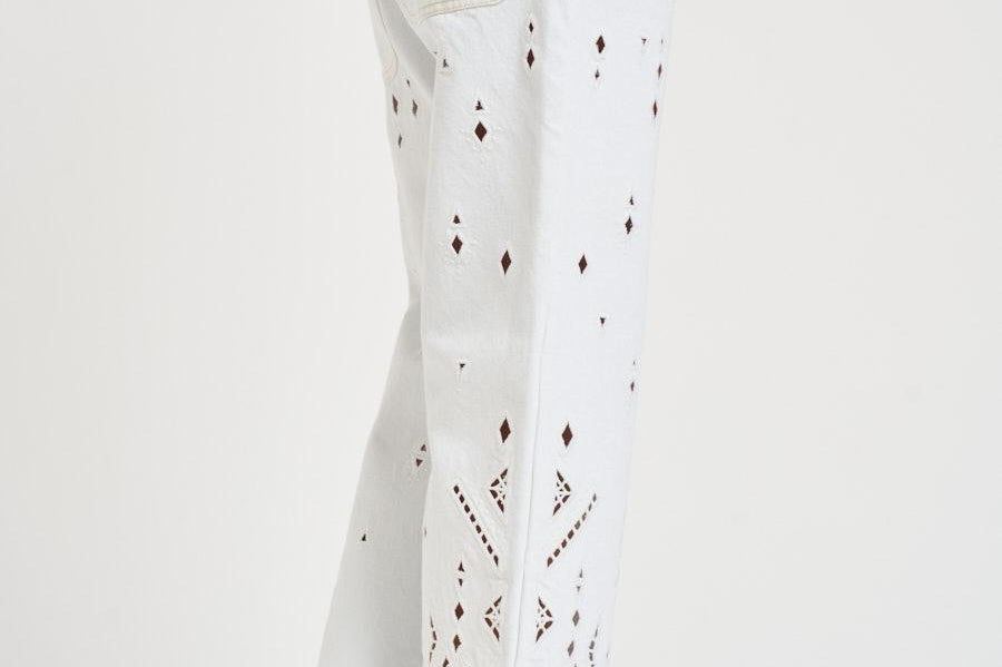 Jeans donna Amia traforati in denim bianco PA0698FA D2H01WHITE ISABEL MARANT 