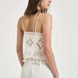 Top donna Nelssy in sangallo bianco HT0859FA D2J01IWHITE ISABEL MARANT 