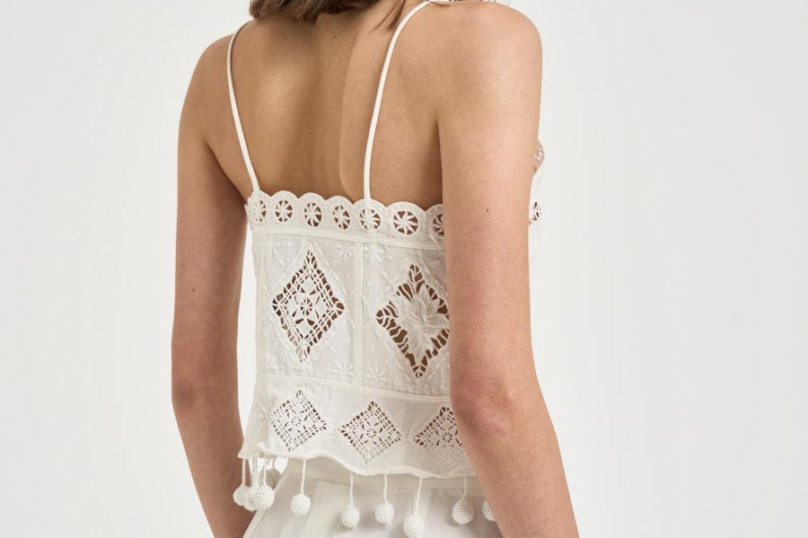 Top donna Nelssy in sangallo bianco HT0859FA D2J01IWHITE ISABEL MARANT 