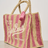 Borsa donna Colette in rafia a righe rosa COLETTERAFIA 01527H MC2 SAINT BARTH 