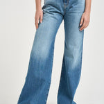 Jeans donna wide leg in denim blu 101733A323 WANDAPJO PINKO 