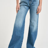 Jeans donna wide leg in denim blu 101733A323 WANDAPJO PINKO 