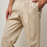 Pantalone uomo carrot fit beige IRNO 253004 SANTANIELLO 