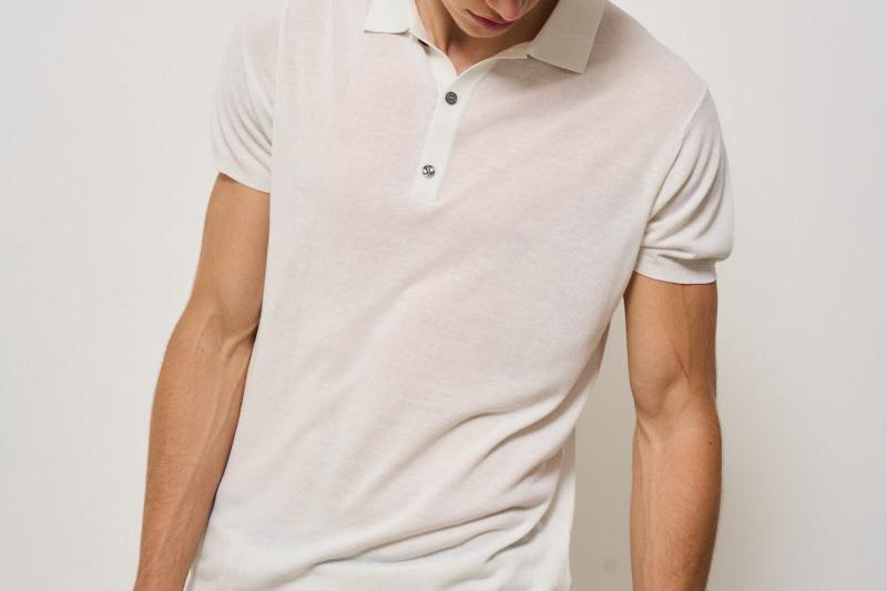 Polo uomo bianca EU526 823C ACCADEMIE TESSILI 