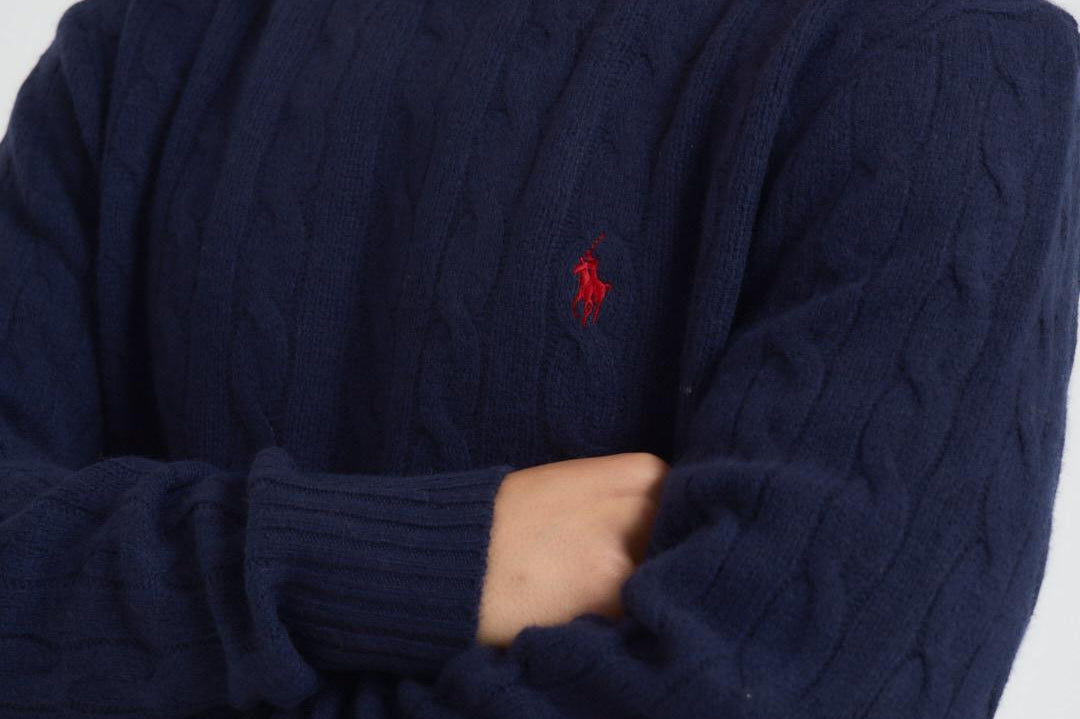 Maglia uomo a treccia blu 710876762 002 RALPH LAUREN 