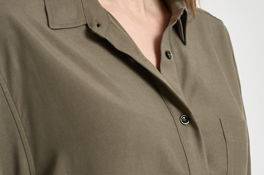 Blusa donna maniche a tre quarti verde militare TYC01 OLIVA NINE IN THE MORNING 