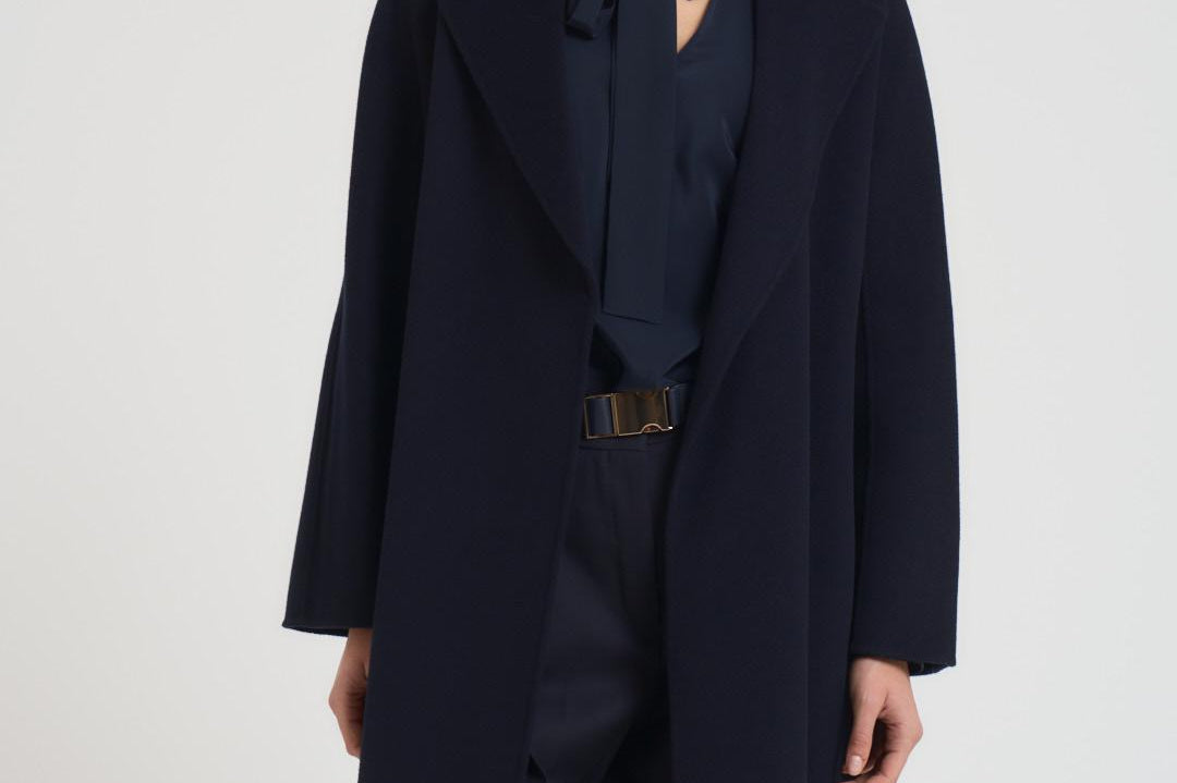 Cappotto donna midi Cles blu notte CLES 006 MAX MARA STUDIO 