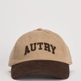 Cappellino uomo in velluto marrone e beige ACPU Q9BY AUTRY 