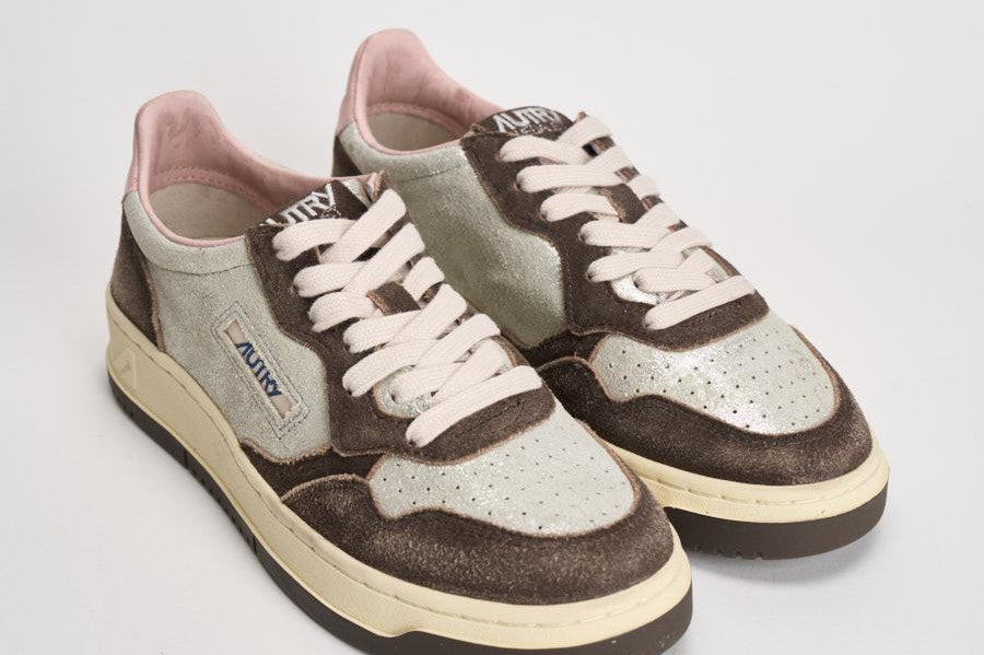 Sneakers donna Medalist Low argento e marrone AULW YB02 AUTRY 