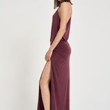 Abito donna lungo bordeaux TM190147B ROUGENOIR THE ANDAMANE 