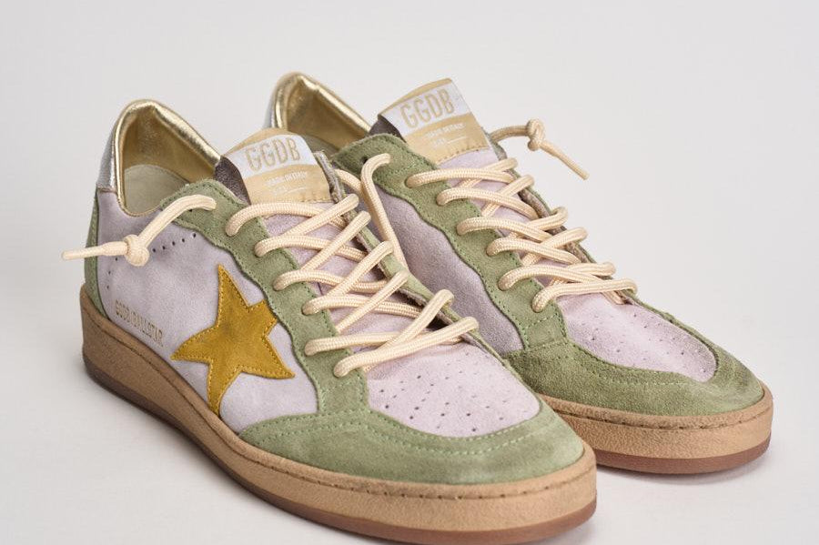Sneakers donna Ball Star grigia e gialla GWF00117 F00814583251 GOLDEN GOOSE 