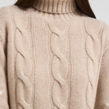 Maglia donna a trecce beige ADLER NORDIC11 MC2 SAINT BARTH 