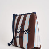 Pochette donna Aline a righe marrone e bianca ALINE 07718L MC2 SAINT BARTH 