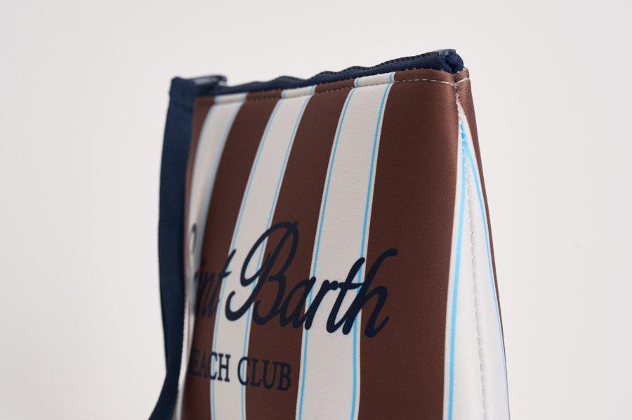 Pochette donna Aline a righe marrone e bianca ALINE 07718L MC2 SAINT BARTH 