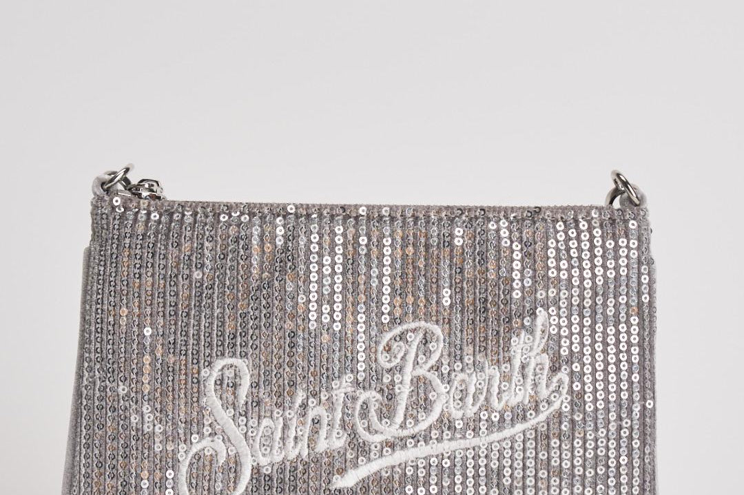 Pochette donna Parisienne con paillettes argento PARISIENNE MPAILAR MC2 SAINT BARTH 